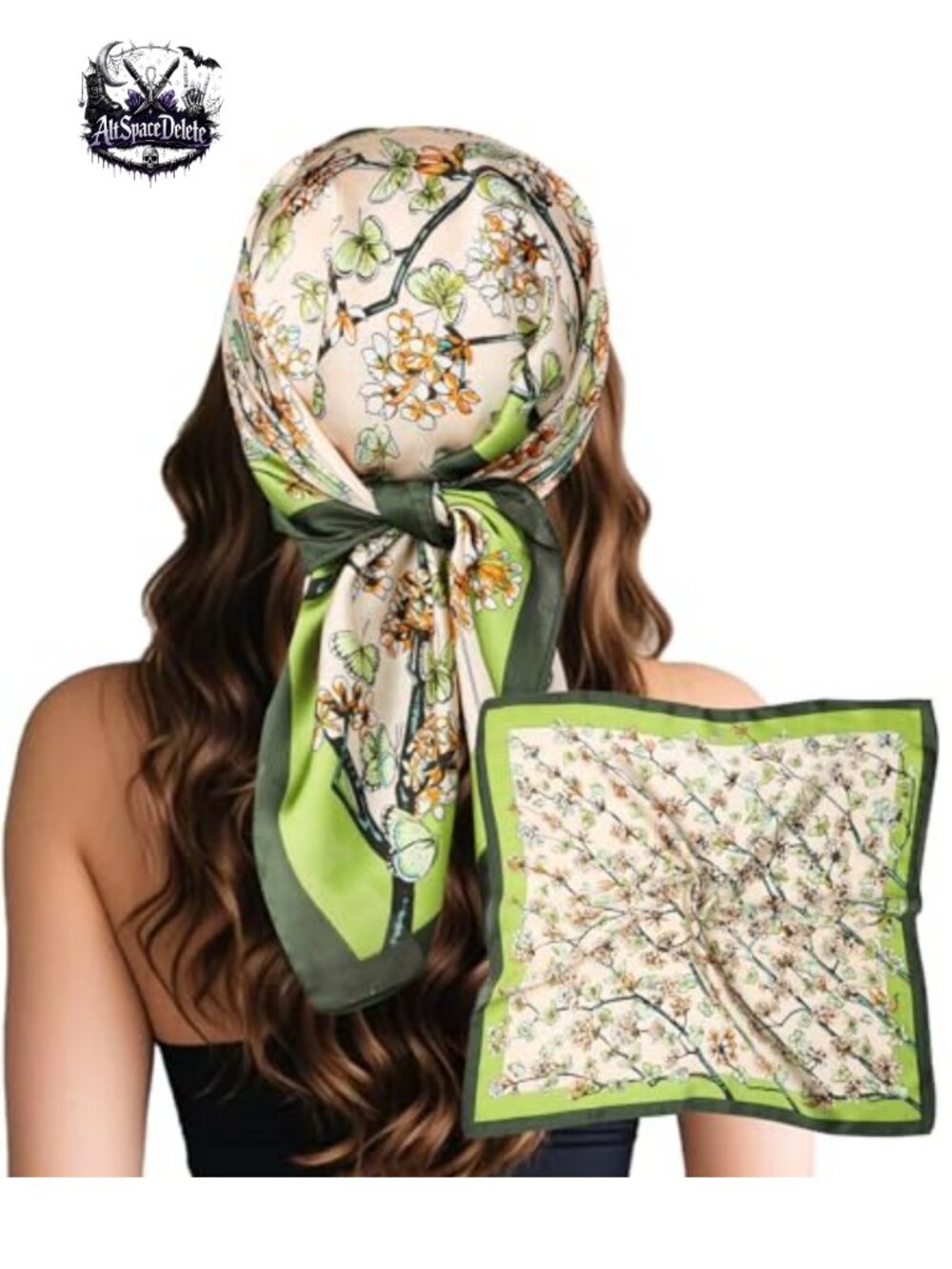 Satin Silk Feel Hair Scarf Bandana Multi-Purpose Fashion Wrap
